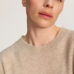 Lace cashmere bluse - Chalk