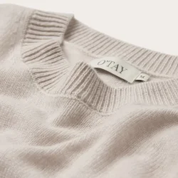 Lace cashmere bluse - Chalk