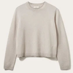 Lace cashmere bluse - Chalk