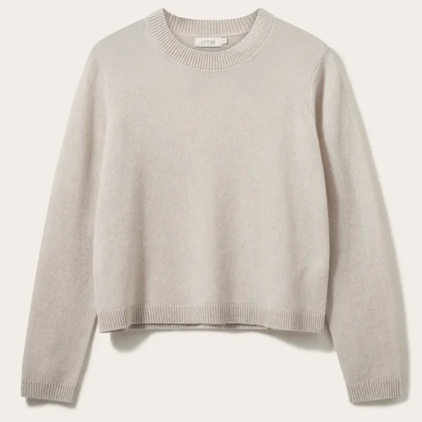 Lace cashmere bluse - Chalk