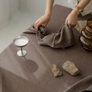 H�r servietter med kontrast - Sten-Kakao