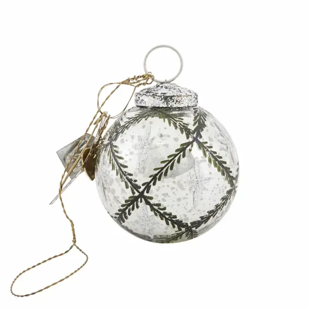 Julekugle med stjerne og gran