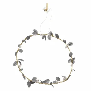 Krans med s�lvblade og perler 